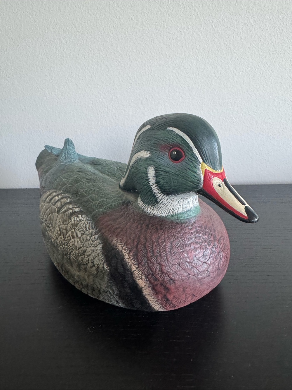 Vintage Wooden Wood Duck Decoy Hand Painted Drake Cabin Decor